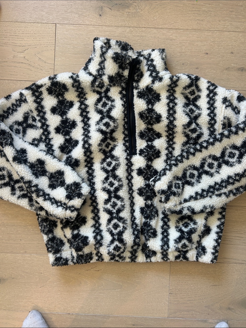 Target Black and White Sherpa Half-Zip Pullover